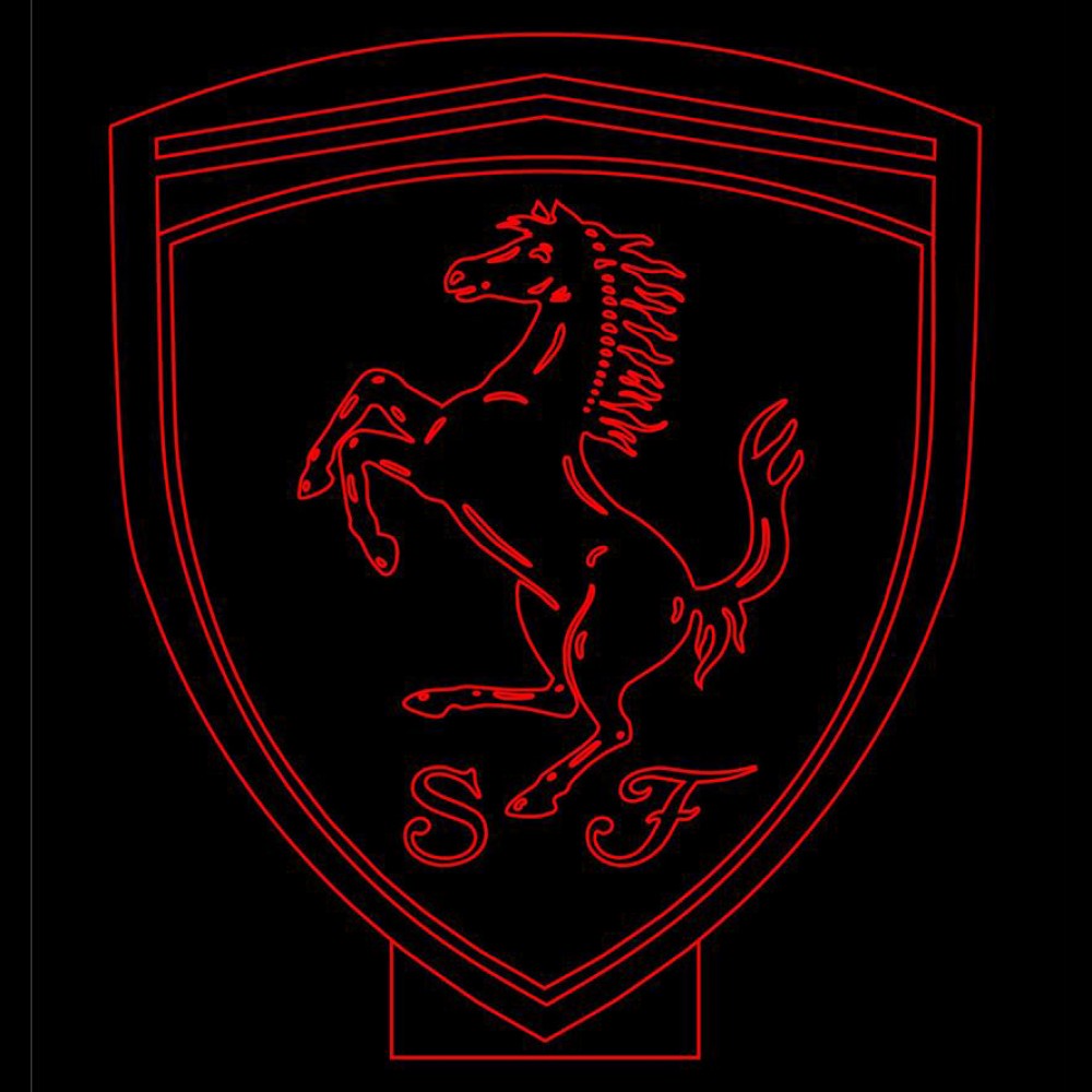 LED Φωτιστικό Χαραγμένο Plexiglass Με Σχέδιο Auto Ferrari Με Διακόπτη ON/OFF AlphaLed