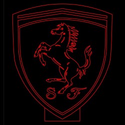 LED Φωτιστικό Χαραγμένο Plexiglass Με Σχέδιο Auto Ferrari Με Διακόπτη ON/OFF AlphaLed