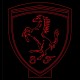 LED Φωτιστικό Χαραγμένο Plexiglass Με Σχέδιο Auto Ferrari Με Διακόπτη ON/OFF AlphaLed