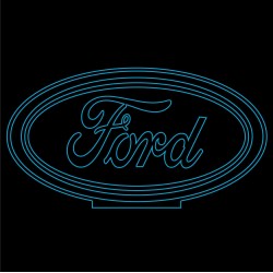 LED Φωτιστικό Χαραγμένο Plexiglass Με Σχέδιο Auto Ford Με Διακόπτη ON/OFF AlphaLed