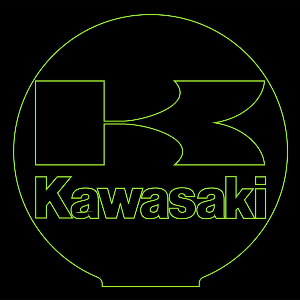 LED Φωτιστικό Χαραγμένο Plexiglass Με Σχέδιο Moto Kawasaki Με Διακόπτη ON/OFF AlphaLed