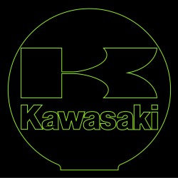 LED Φωτιστικό Χαραγμένο Plexiglass Με Σχέδιο Moto Kawasaki Με Διακόπτη ON/OFF AlphaLed