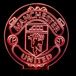LED Φωτιστικό Χαραγμένο Plexiglass Με Σχέδιο Ομάδες Manchester United Με Διακόπτη ON/OFF AlphaLed