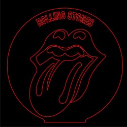 LED Φωτιστικό Χαραγμένο Plexiglass Με Σχέδιο Rolling Stones Με Διακόπτη ON/OFF AlphaLed
