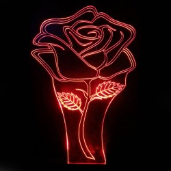 LED Φωτιστικό Χαραγμένο Plexiglass Με Σχέδιο Τριαντάφυλλο Με Διακόπτη ON/OFF AlphaLed