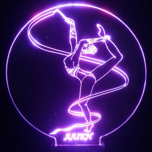 LED Φωτιστικό Χαραγμένο Plexiglass Με Σχέδιο Χωρεύτρια Με Διακόπτη ON/OFF AlphaLed