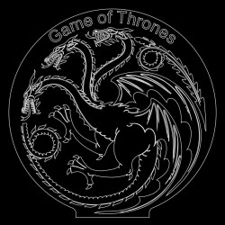 LED Φωτιστικό Χαραγμένο Plexiglass Με Σχέδιο Game of Thrones Με Διακόπτη ON/OFF AlphaLed