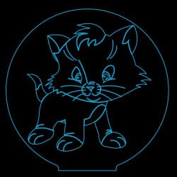 LED Φωτιστικό Χαραγμένο Plexiglass Με Σχέδιο Disney Γατάκι Με Διακόπτη ON/OFF AlphaLed