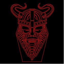 LED Φωτιστικό Χαραγμένο Plexiglass Με Σχέδιο Viking Με Διακόπτη ON/OFF AlphaLed
