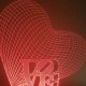 LED Φωτιστικό Χαραγμένο Plexiglass Με Σχέδιο 3D Καρδιές Με Διακόπτη ON/OFF AlphaLed