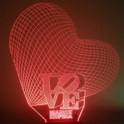 LED Φωτιστικό Χαραγμένο Plexiglass Με Σχέδιο 3D Καρδιές Με Διακόπτη ON/OFF AlphaLed