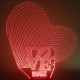 LED Φωτιστικό Χαραγμένο Plexiglass Με Σχέδιο 3D Καρδιές Με Διακόπτη ON/OFF AlphaLed
