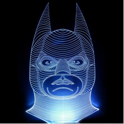 LED Φωτιστικό Χαραγμένο Plexiglass Με Σχέδιο Batman Με Διακόπτη ON/OFF AlphaLed