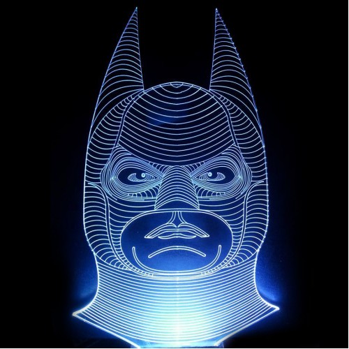 LED Φωτιστικό Χαραγμένο Plexiglass Με Σχέδιο Batman Με Διακόπτη ON/OFF AlphaLed