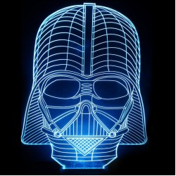 LED Φωτιστικό Χαραγμένο Plexiglass Με Σχέδιο Darth Vader Με Διακόπτη ON/OFF AlphaLed