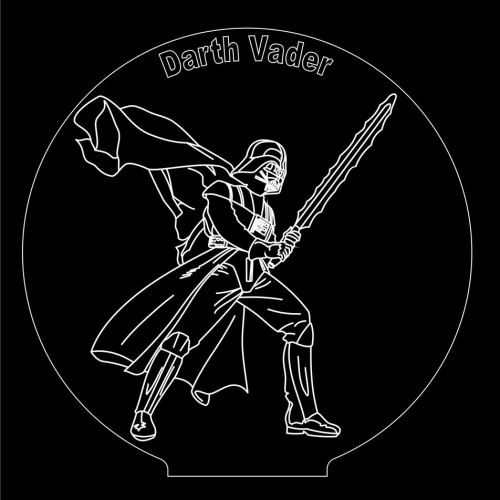 LED Φωτιστικό Χαραγμένο Plexiglass Με Σχέδιο Star Wars Darth Vader Με Διακόπτη ON/OFF AlphaLed