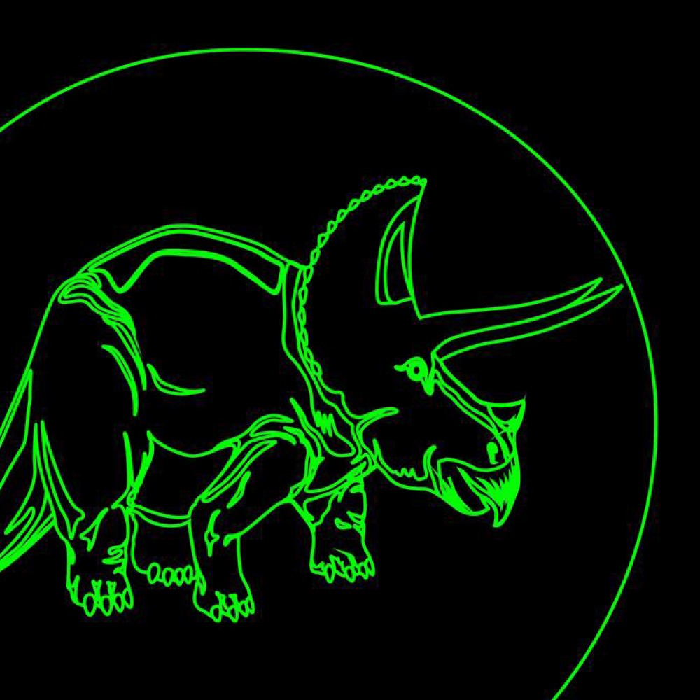 LED Φωτιστικό Χαραγμένο Plexiglass Με Σχέδιο Δεινόσαυρος Με Διακόπτη ON/OFF AlphaLed