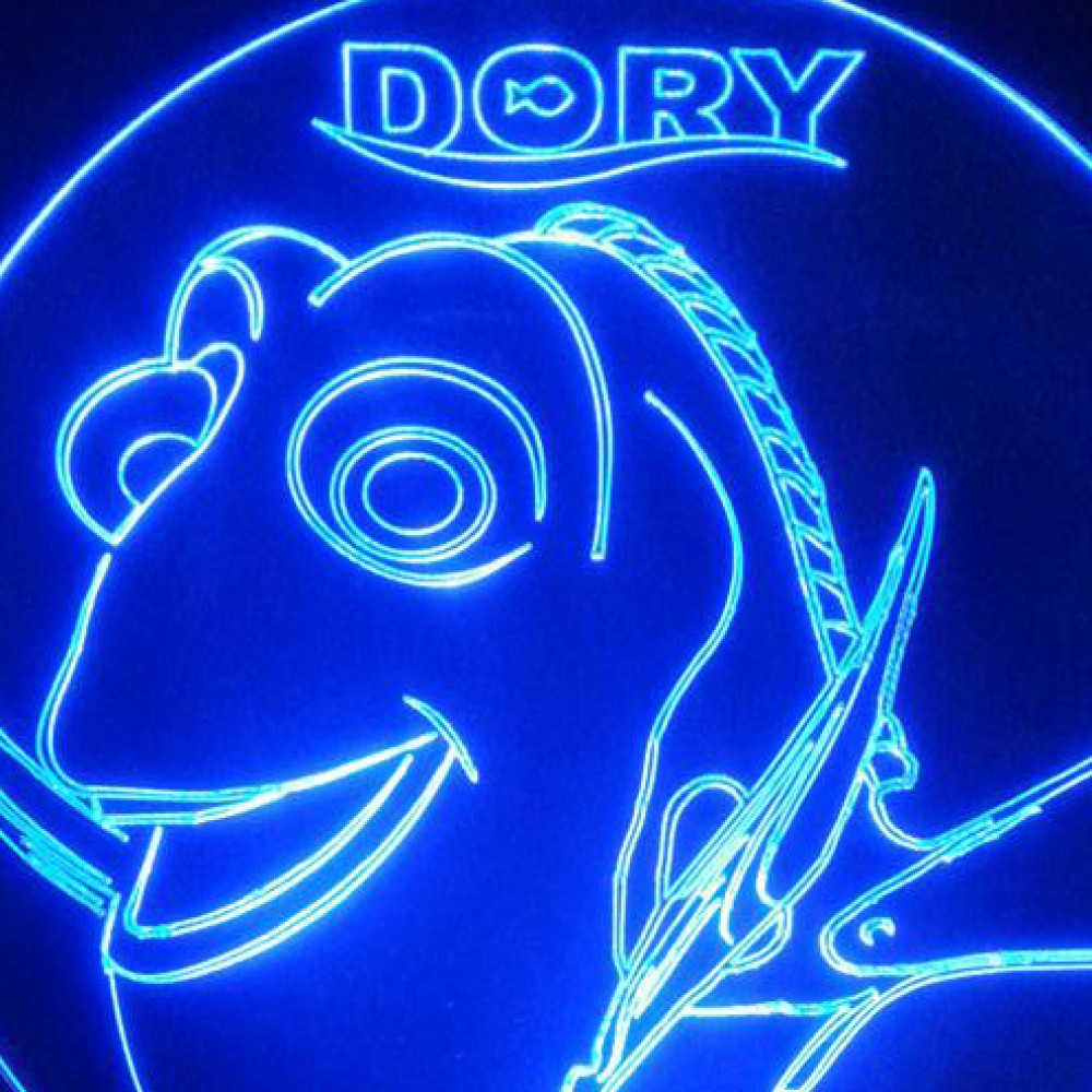 LED Φωτιστικό Χαραγμένο Plexiglass Με Σχέδιο Finding Dory Με Διακόπτη ON/OFF AlphaLed
