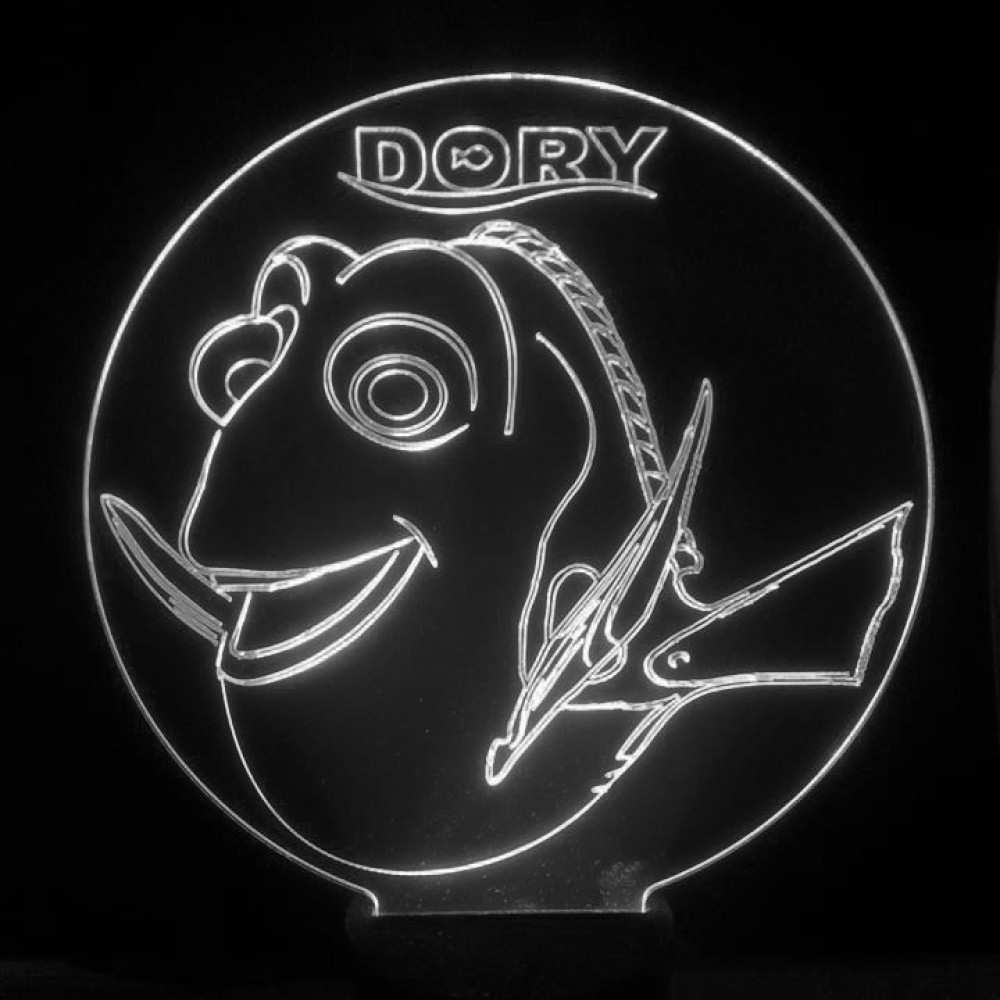 LED Φωτιστικό Χαραγμένο Plexiglass Με Σχέδιο Finding Dory Με Διακόπτη ON/OFF AlphaLed