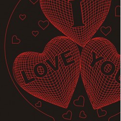 LED Φωτιστικό Χαραγμένο Plexiglass Με Σχέδιο Καρδιές I LOVE YOU Με Διακόπτη ON/OFF AlphaLed