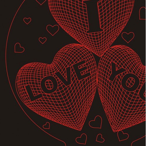 LED Φωτιστικό Χαραγμένο Plexiglass Με Σχέδιο Καρδιές I LOVE YOU Με Διακόπτη ON/OFF AlphaLed