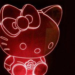 LED Φωτιστικό Χαραγμένο Plexiglass Με Σχέδιο Hello Kitty Με Διακόπτη ON/OFF AlphaLed