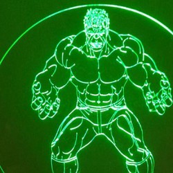 LED Φωτιστικό Χαραγμένο Plexiglass Με Σχέδιο Superheroes Hulk Με Διακόπτη ON/OFF AlphaLed