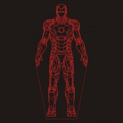 LED Φωτιστικό Χαραγμένο Plexiglass Με Σχέδιο Superheroes Ironman Με Διακόπτη ON/OFF AlphaLed