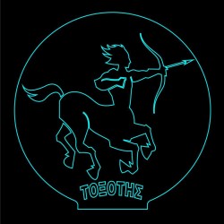 LED Φωτιστικό Χαραγμένο Plexiglass Με Σχέδιο Ζώδιο Τοξότης Με Διακόπτη ON/OFF AlphaLed