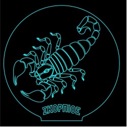 LED Φωτιστικό Χαραγμένο Plexiglass Με Σχέδιο Ζώδιο Σκορπιός Με Διακόπτη ON/OFF AlphaLed