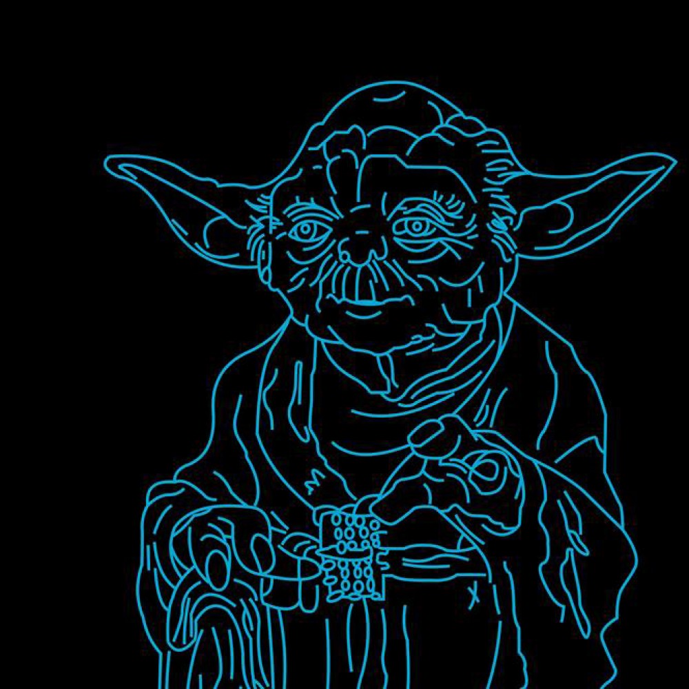 LED Φωτιστικό Χαραγμένο Plexiglass Με Σχέδιο Star Wars Yoda Με Διακόπτη ON/OFF AlphaLed