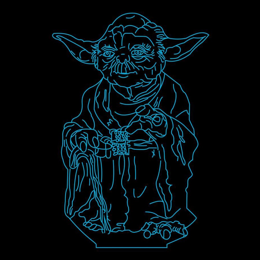 LED Φωτιστικό Χαραγμένο Plexiglass Με Σχέδιο Star Wars Yoda Με Διακόπτη ON/OFF AlphaLed