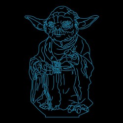 LED Φωτιστικό Χαραγμένο Plexiglass Με Σχέδιο Star Wars Yoda Με Διακόπτη ON/OFF AlphaLed