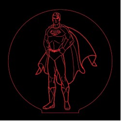 LED Φωτιστικό Χαραγμένο Plexiglass Με Σχέδιο Superheroes Superman Με Διακόπτη ON/OFF AlphaLed