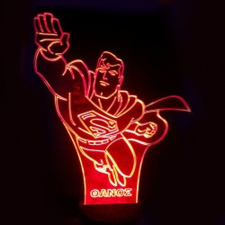 LED Φωτιστικό Χαραγμένο Plexiglass Με Σχέδιο Superheroes Superman Με Διακόπτη ON/OFF AlphaLed