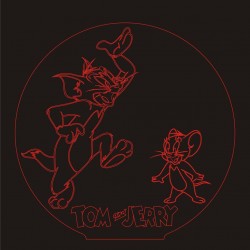 LED Φωτιστικό Χαραγμένο Plexiglass Με Σχέδιο Tom & Jerry Με Διακόπτη ON/OFF AlphaLed