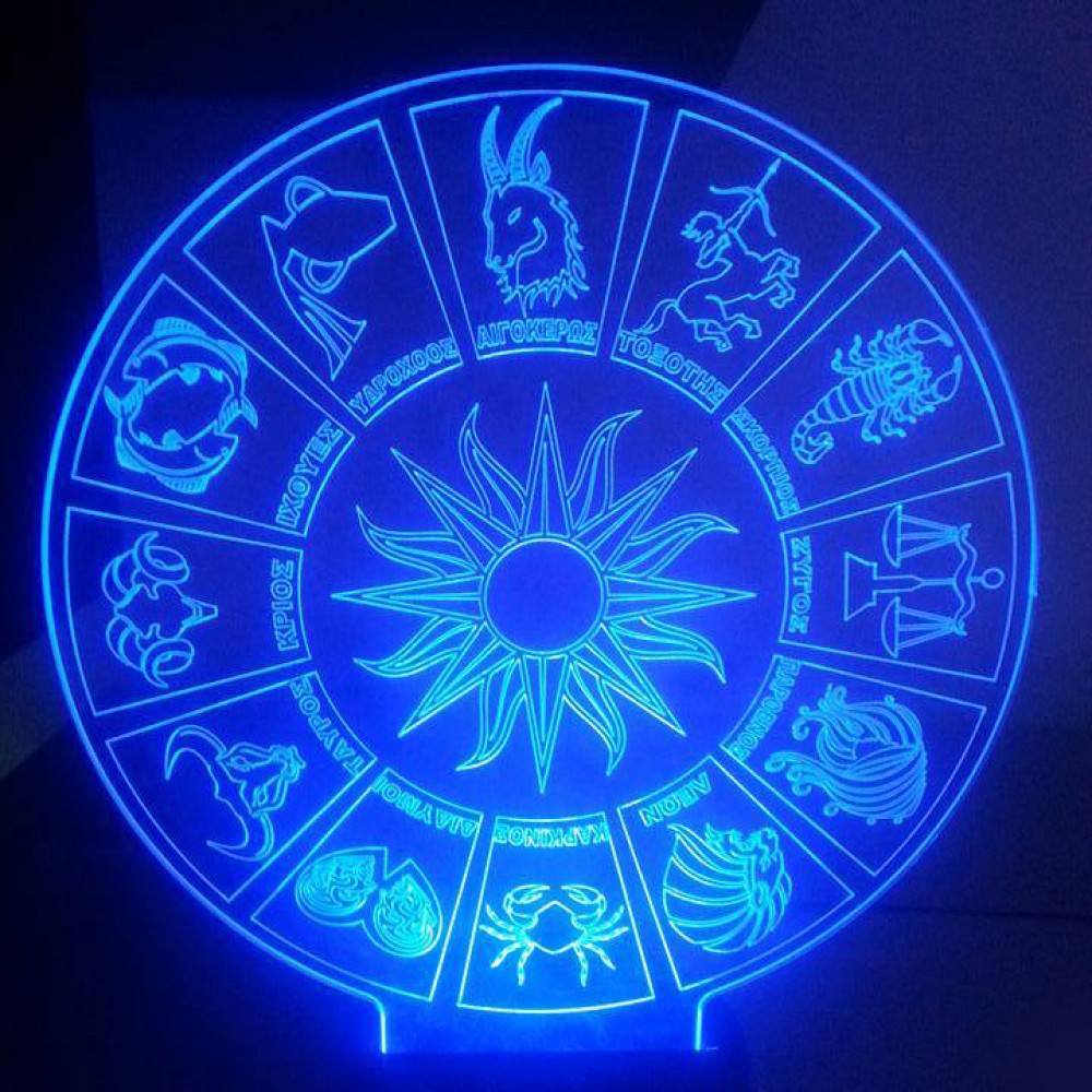 LED Φωτιστικό Χαραγμένο Plexiglass Με Σχέδιο Ζώδια Με Διακόπτη ON/OFF AlphaLed