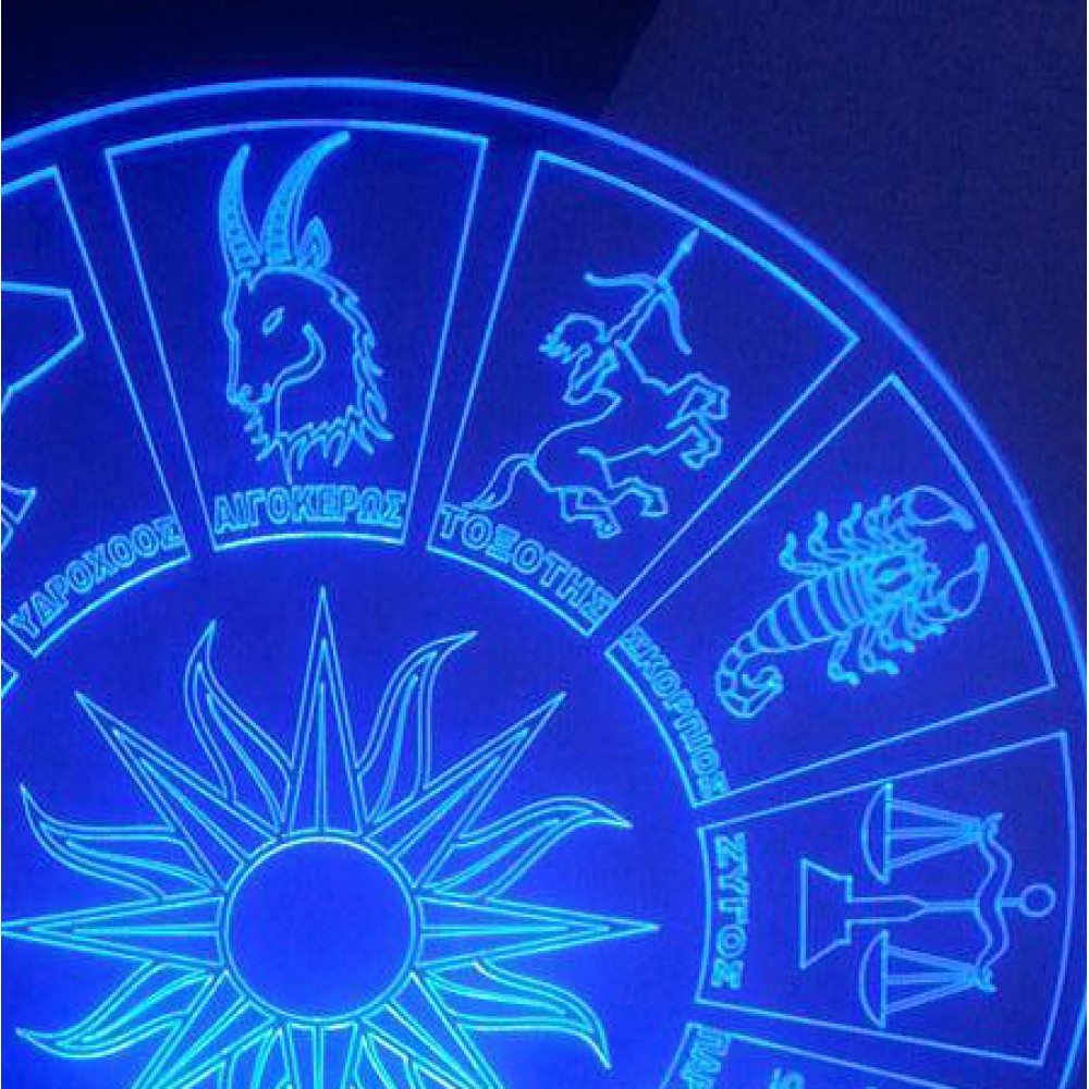 LED Φωτιστικό Χαραγμένο Plexiglass Με Σχέδιο Ζώδια Με Διακόπτη ON/OFF AlphaLed