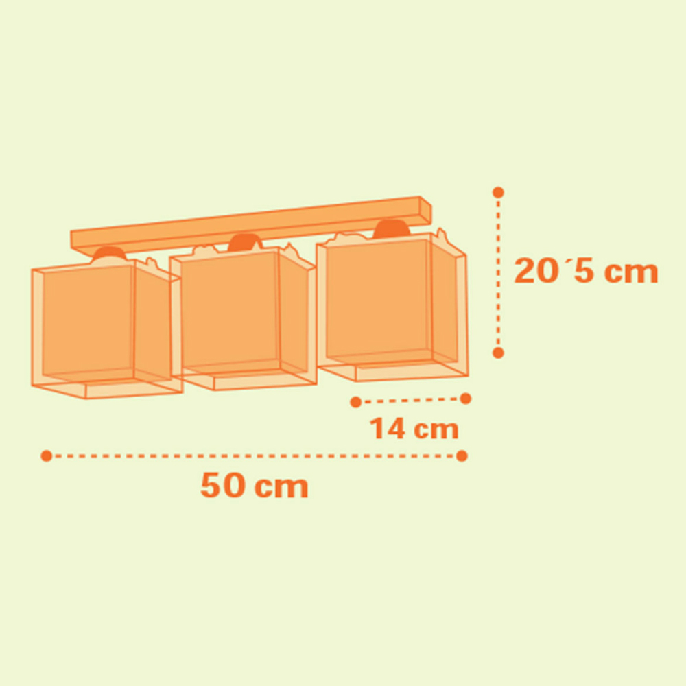 Dinos Φωσφορίζον Τρίφωτο Φωτιστικό Οροφής 3xE27 Ango