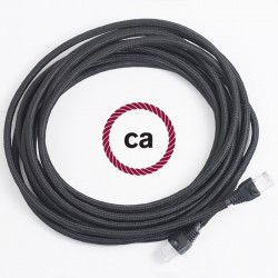 LAN - Ethernet Υφασμάτινο Καλώδιο 2 Μέτρα RM04 Μαύρο- Cat 5e RJ47