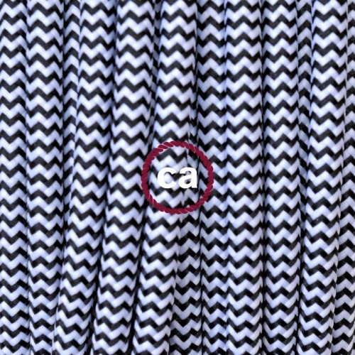 LAN - Ethernet Υφασμάτινο Καλώδιο 2 Μέτρα Zig-Zag RZ04 Μαύρο/Ασπρο - Cat 5e RJ45