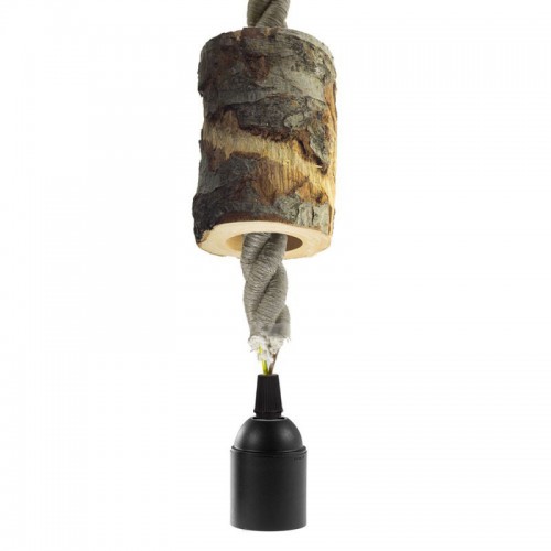 Bark E27 Ξύλινο Κιτ Στήριξης Με Ντουί Και Στήριγμα Καλωδίου Y11cm Creative Cables