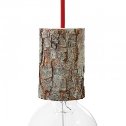 Bark E27 Ξύλινο Κιτ Στήριξης Με Ντουί Και Στήριγμα Καλωδίου Y11cm Creative Cables