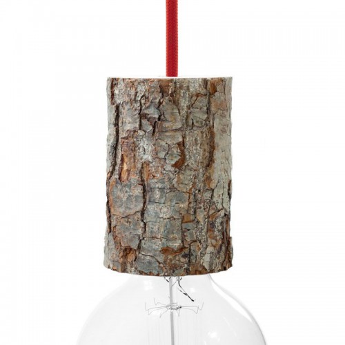 Bark E27 Ξύλινο Κιτ Στήριξης Με Ντουί Και Στήριγμα Καλωδίου Y11cm Creative Cables