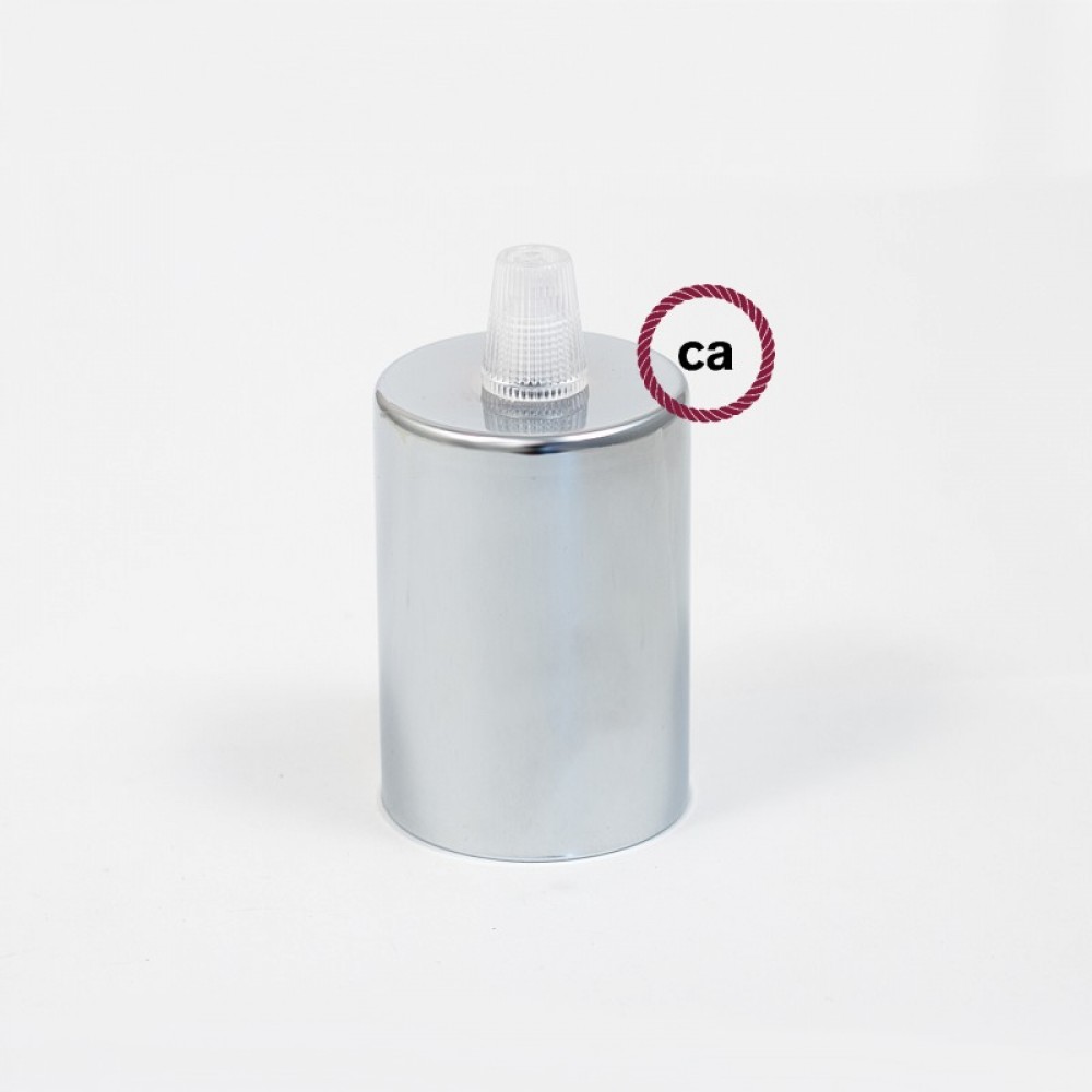 Ντουί Μεταλικό Χρώμιο Πλακέ Με Ε27 Ντουι Βακελίτη Και Στήριγμα καλώδιου Διαφανές