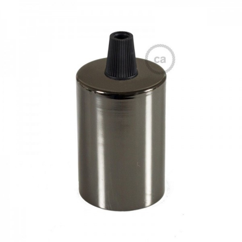 Ντουί Μεταλικό Ανθρακί Πλακέ Και Ε27 Ντουι Βακελίτη Και Στήριγμα Καλωδίου Διαφανές Creative Cables