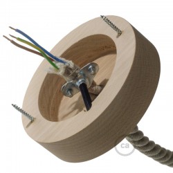 Ξύλινη Ροζέτα Οροφής Σετ Για Τριχιά Σε Τρία Μεγέθη Creative Cables