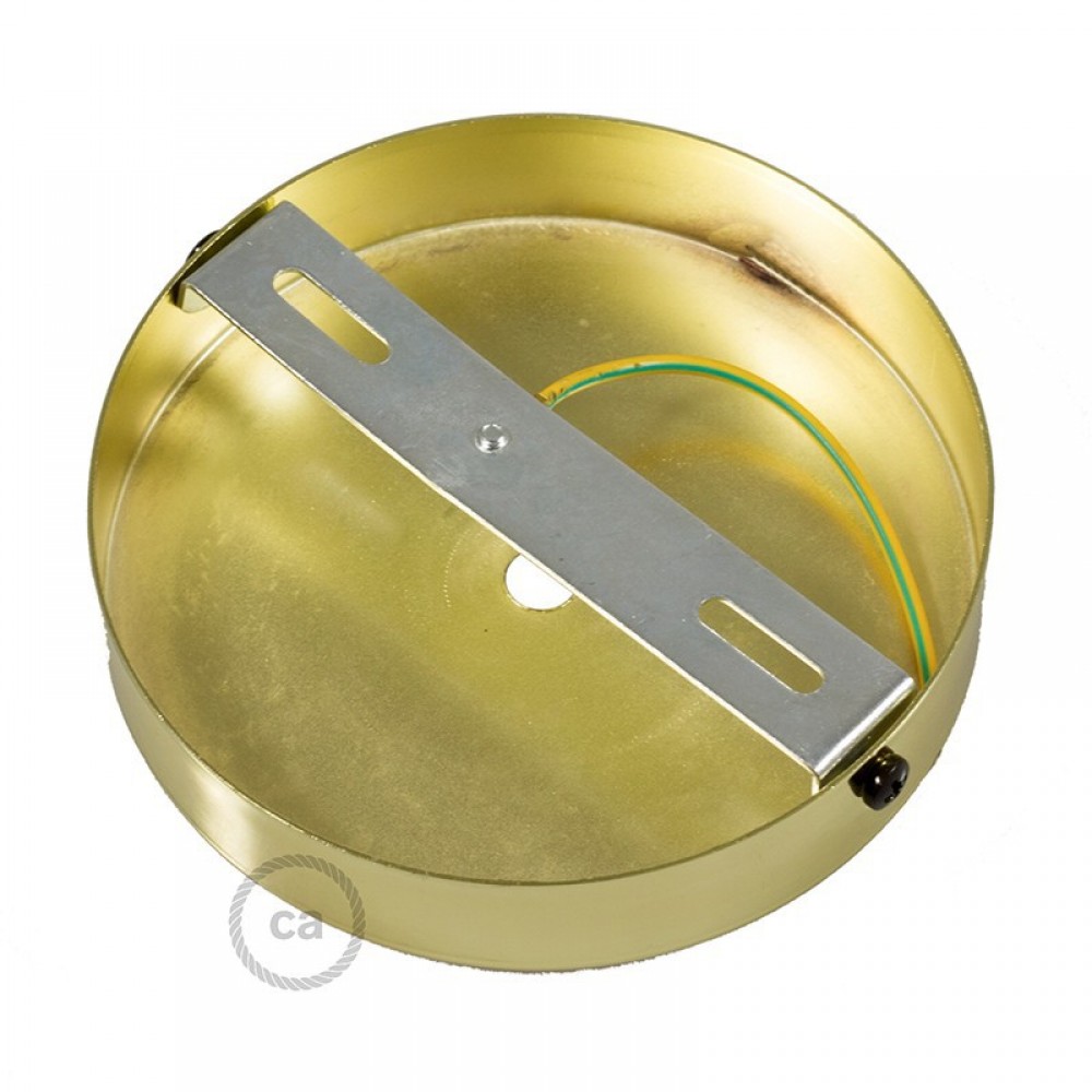 Ροζέτα Πλακέ Μεταλλική Με 1 Τρύπα Και 1 Στηρίγμα Καλωδίου 120mm - Ορειχάλκινη