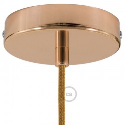 Ροζέτα Πλακέ Μεταλλική Με 1 Τρύπα Και 1 Στηρίγμα Καλωδίου 120mm - Χαλκού (Ροζ- Χρυσό)