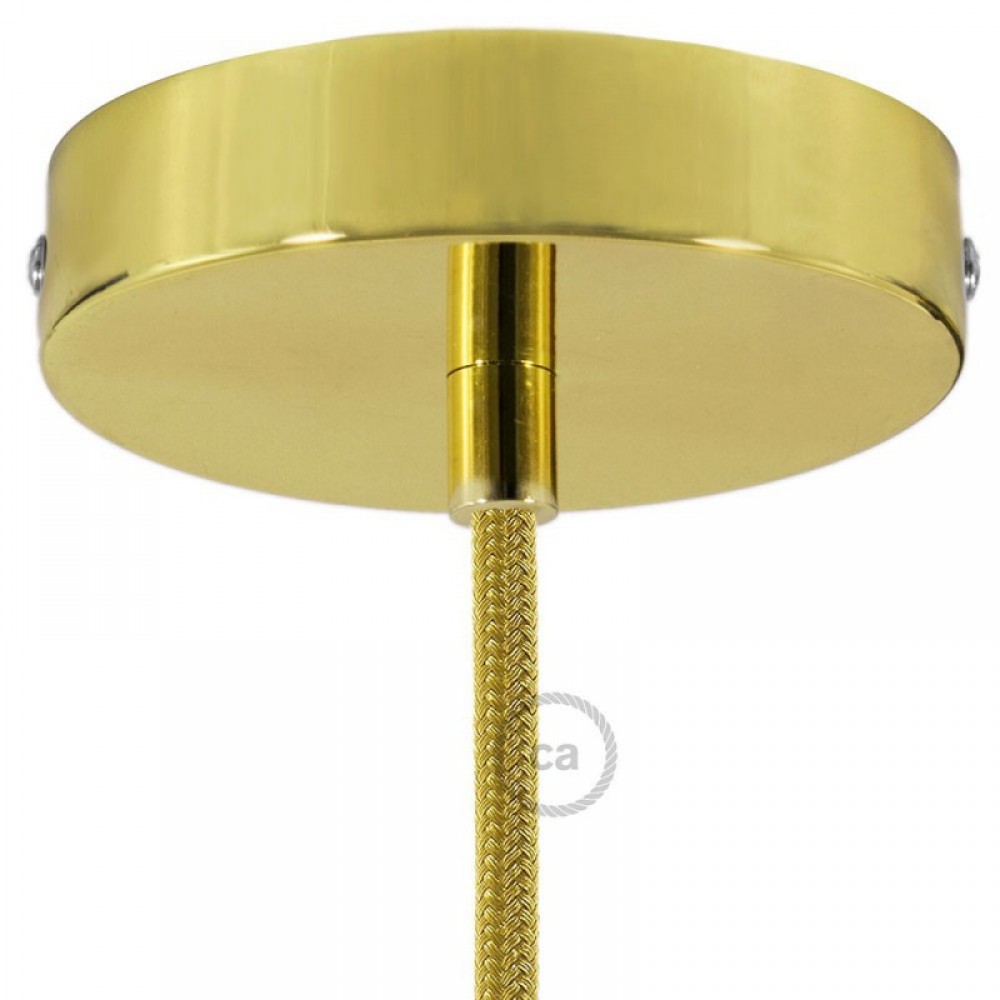 Ροζέτα Πλακέ Μεταλλική Με 1 Τρύπα Και 1 Στηρίγμα Καλωδίου 120mm - Ορειχάλκινη